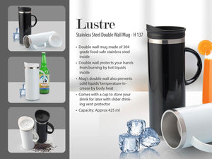 Lustre Stainless Steel Double Wall Mug 425 ml approx