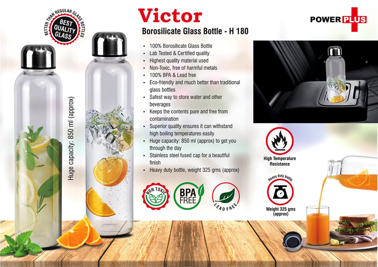 Victor Borosilicate Glass Bottle