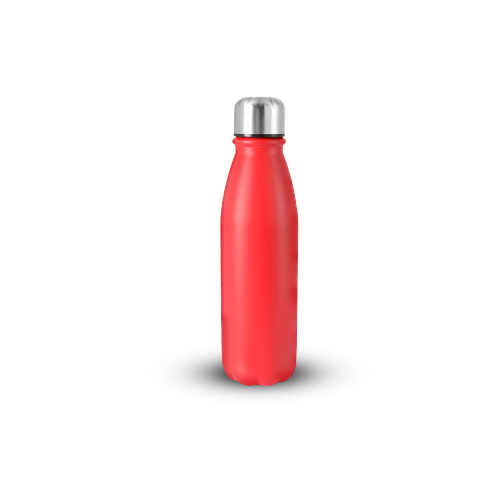 Cola Metal Water Bottle with Steel Cap - Red 600ml
