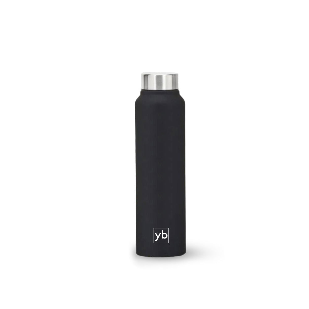 Stay Hydrated in Style with Our Straight Steel Bottle - Available in Black Color