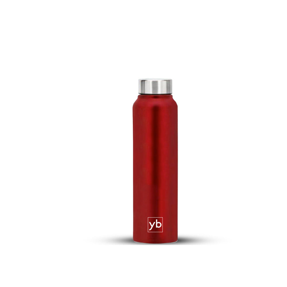 Stay Hydrated in Style with Our Colored Straight Steel Bottle - Red 750ml Capacity