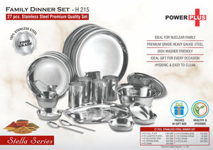 Family Dinner Set - 27 Pc Stainless Steel Premium Quality Set