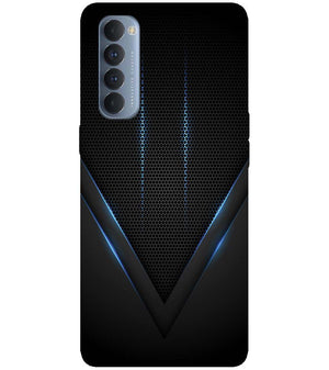 A0114-Black and Blue Back Cover for Oppo Reno4 Pro
