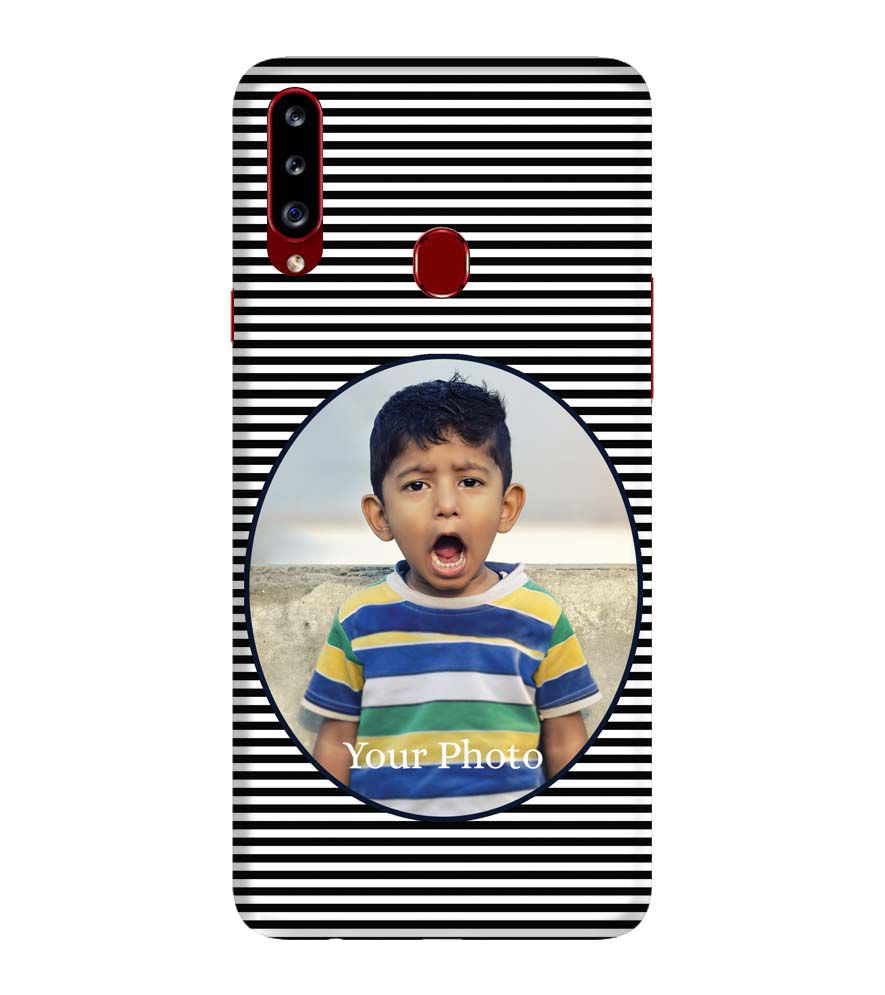A0509-Stripes and Photo Back Cover for Samsung Galaxy A20s
