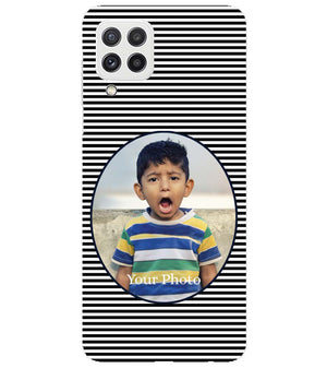 A0509-Stripes and Photo Back Cover for Samsung Galaxy A22