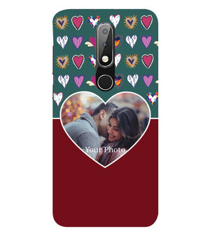A0516-Hearts Photo Back Cover for Nokia 6.1 (2018)