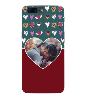 A0516-Hearts Photo Back Cover for OnePlus 5