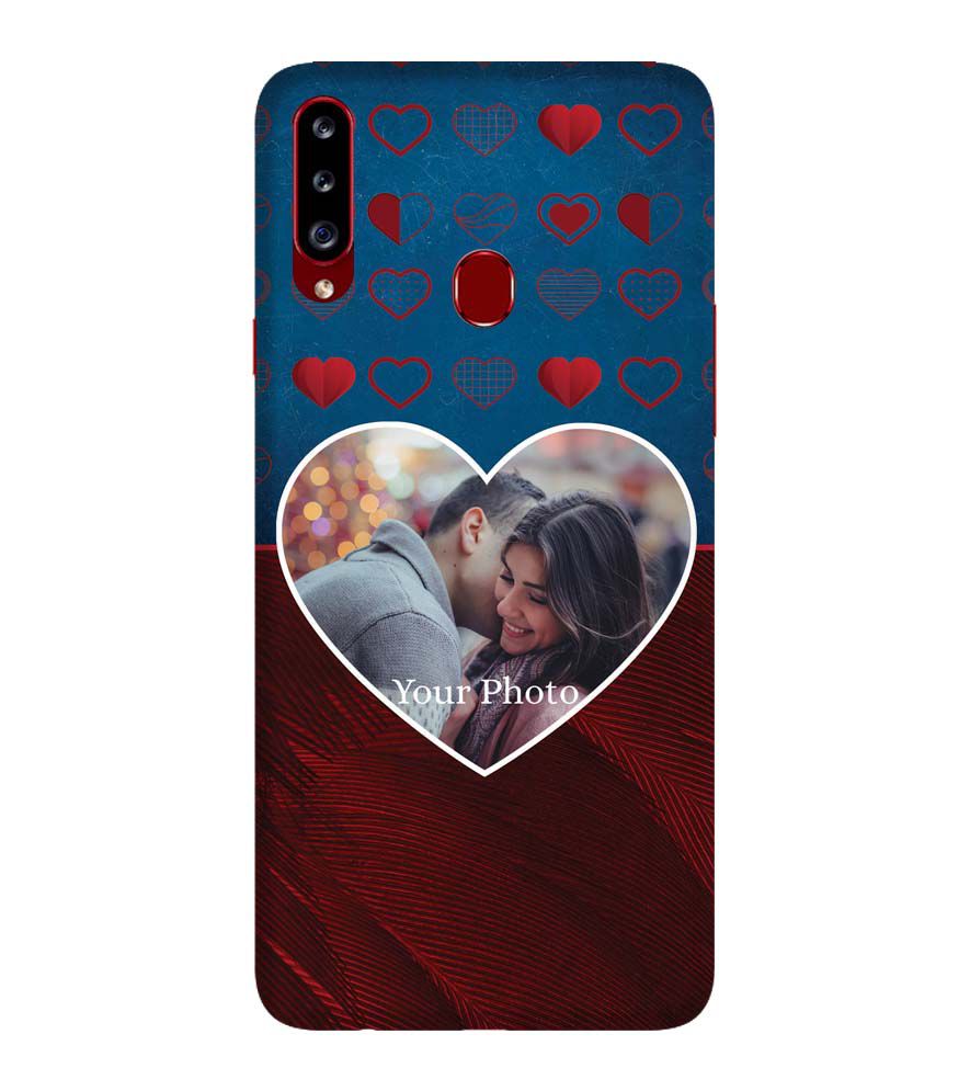 A0517-Blue Hearts Photo Back Cover for Samsung Galaxy A20s