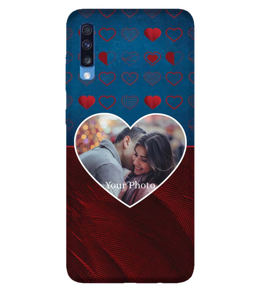 A0517-Blue Hearts Photo Back Cover for Samsung Galaxy A70