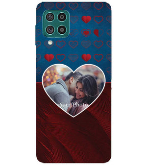 A0517-Blue Hearts Photo Back Cover for Samsung Galaxy F62