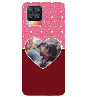 A0518-Pink Hearts Photo Back Cover for Realme 8