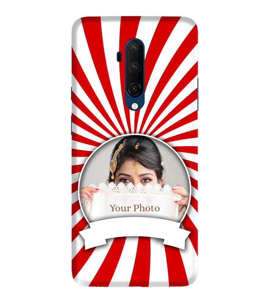 A0527-Red and White Frame Back Cover for OnePlus 7T Pro