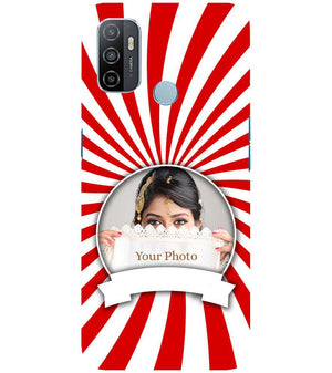 A0527-Red and White Frame Back Cover for Oppo A53s