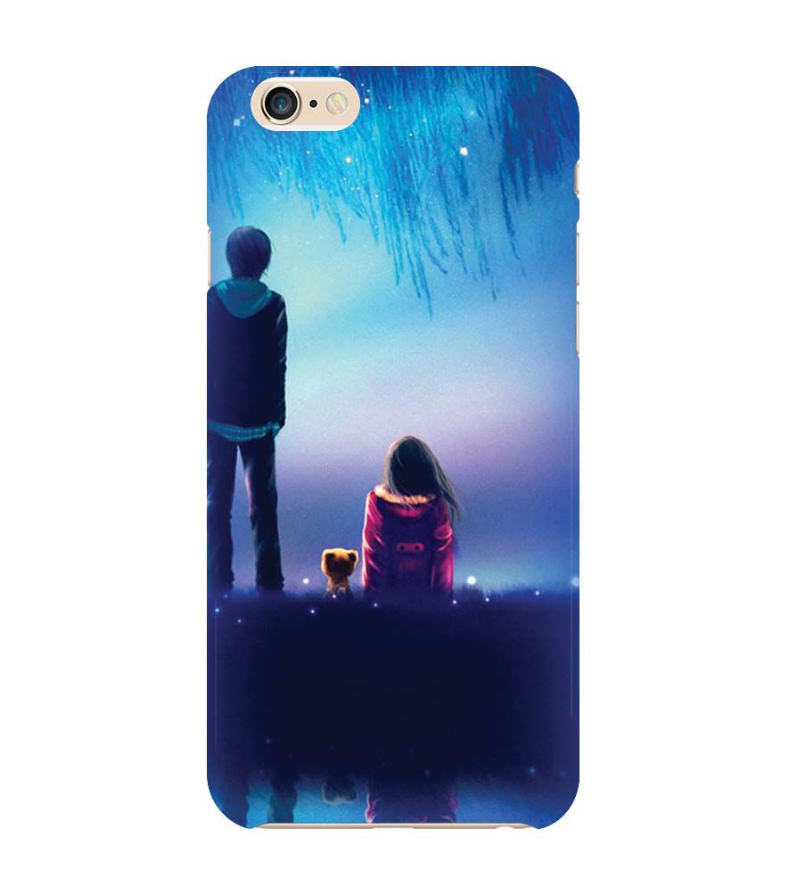 BT0106-A Girl And Boy With Blue Night Background Back Cover for Apple iPhone 6 and iPhone 6S