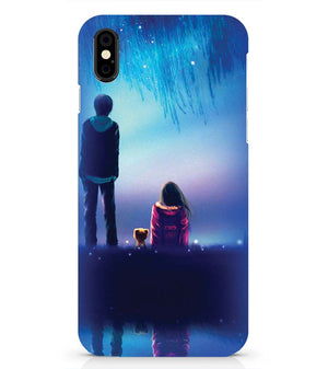 BT0106-A Girl And Boy With Blue Night Background Back Cover for Apple iPhone X
