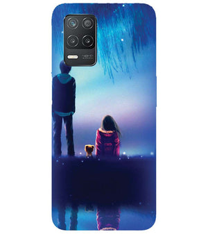 BT0106-A Girl And Boy With Blue Night Background Back Cover for Realme Narzo 30 Pro