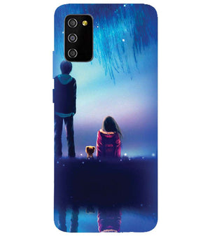 BT0106-A Girl And Boy With Blue Night Background Back Cover for Samsung Galaxy M02s
