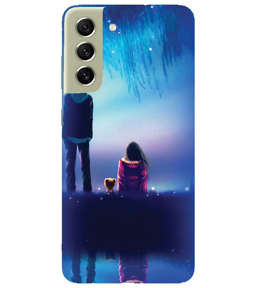 BT0106-A Girl And Boy With Blue Night Background Back Cover for Samsung Galaxy S21 5G