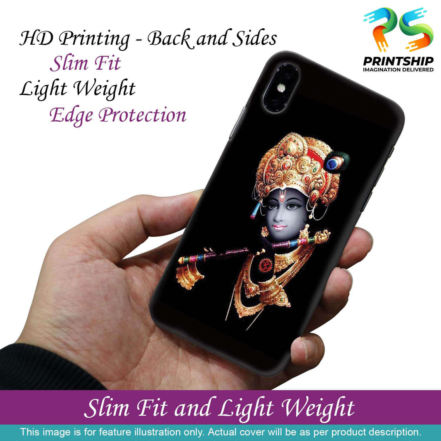 D1540-Beautiful Looking Lord Krishna Back Cover for Apple iPhone 13 Pro