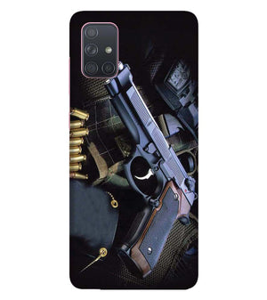 D1624-Guns And Bullets Back Cover for Samsung Galaxy A71