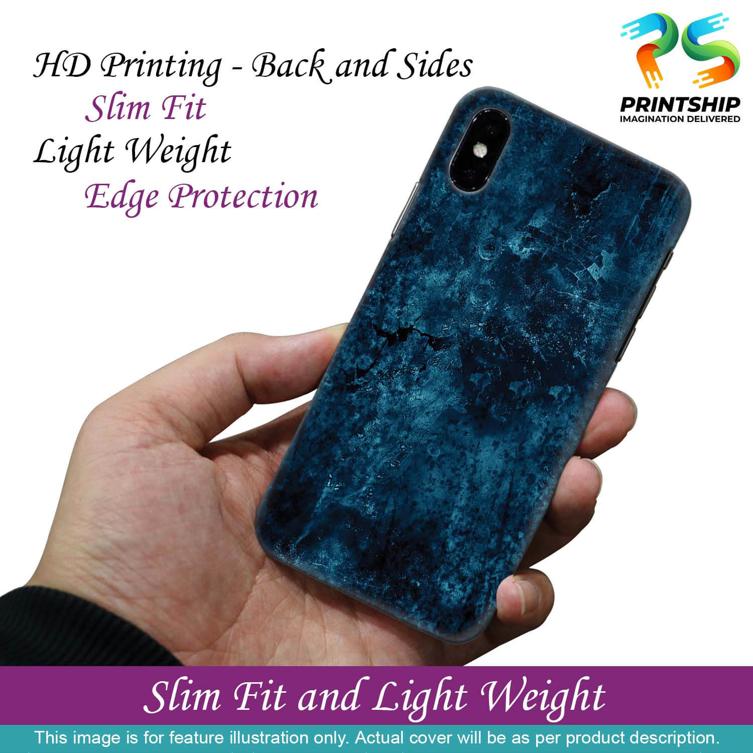 D1896-Deep Blues Back Cover for Oppo F17 Pro