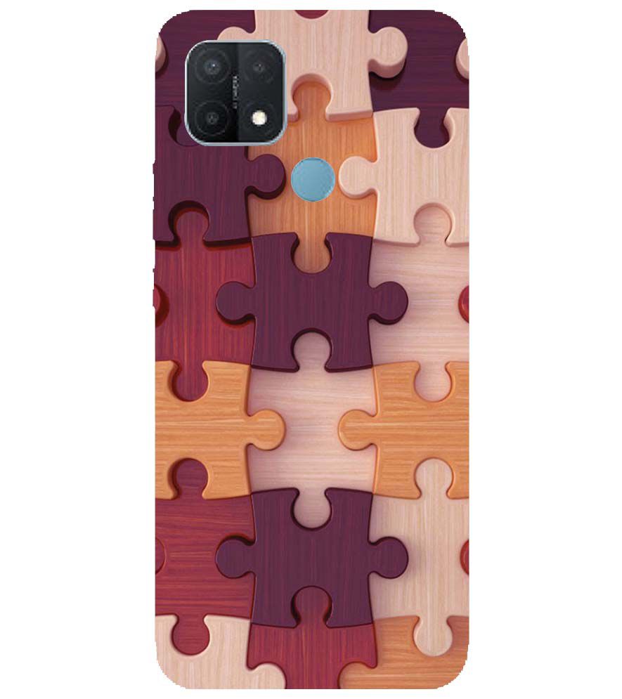 D2046-Wooden Jigsaw Back Cover for Oppo A15 and Oppo A15s
