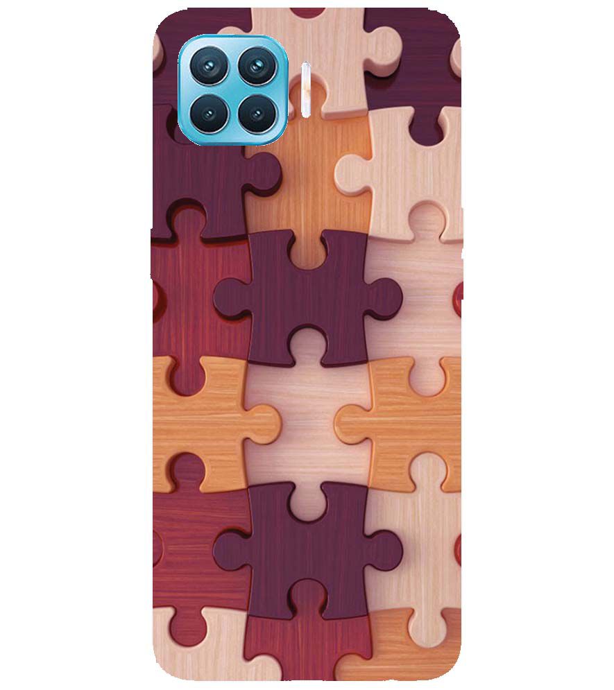 D2046-Wooden Jigsaw Back Cover for Oppo F17 Pro