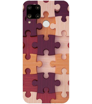 D2046-Wooden Jigsaw Back Cover for Realme C15