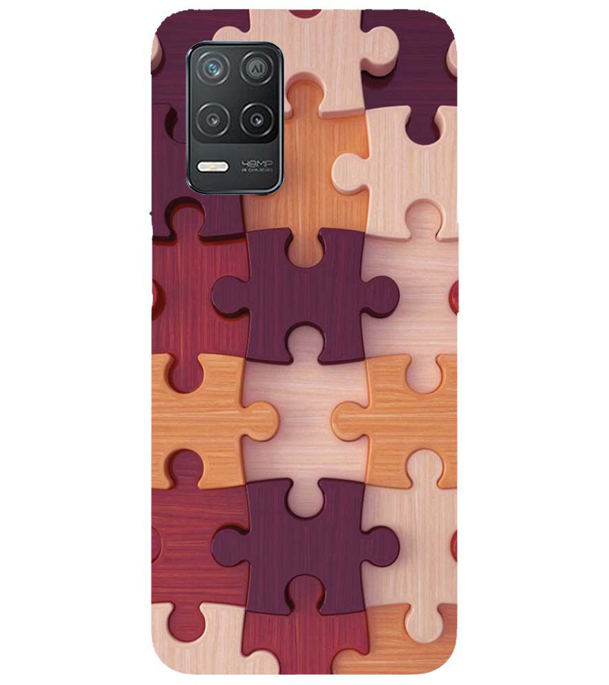 D2046-Wooden Jigsaw Back Cover for Realme Narzo 30 Pro