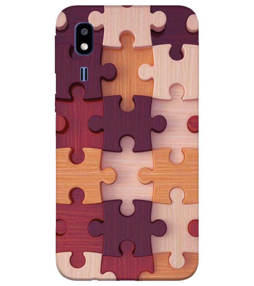 D2046-Wooden Jigsaw Back Cover for Samsung Galaxy A2 Core