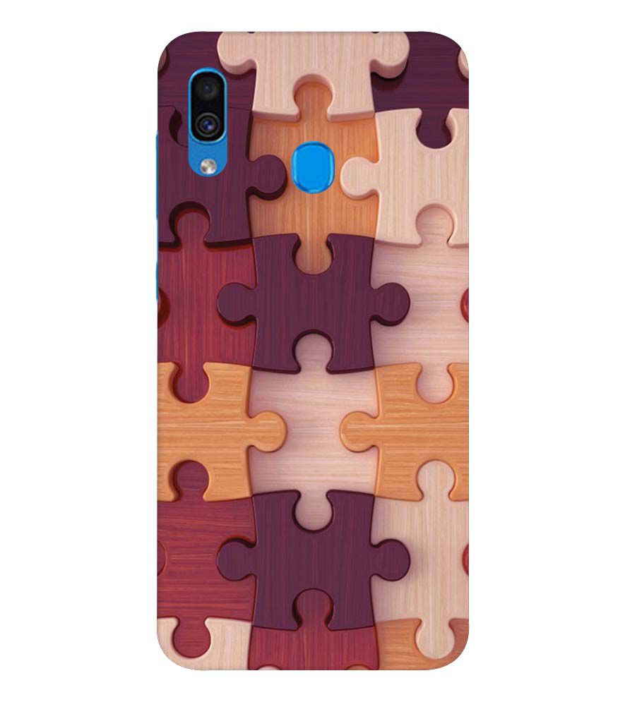 D2046-Wooden Jigsaw Back Cover for Samsung Galaxy A20