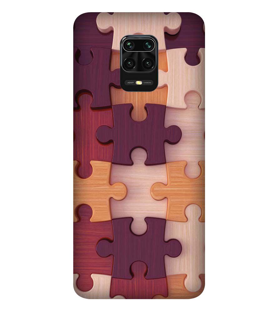 D2046-Wooden Jigsaw Back Cover for Xiaomi Redmi Note 9 Pro Max