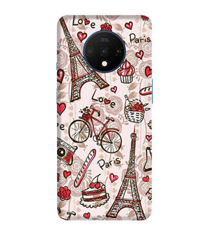 D2109-Love In Paris Back Cover for OnePlus 7T