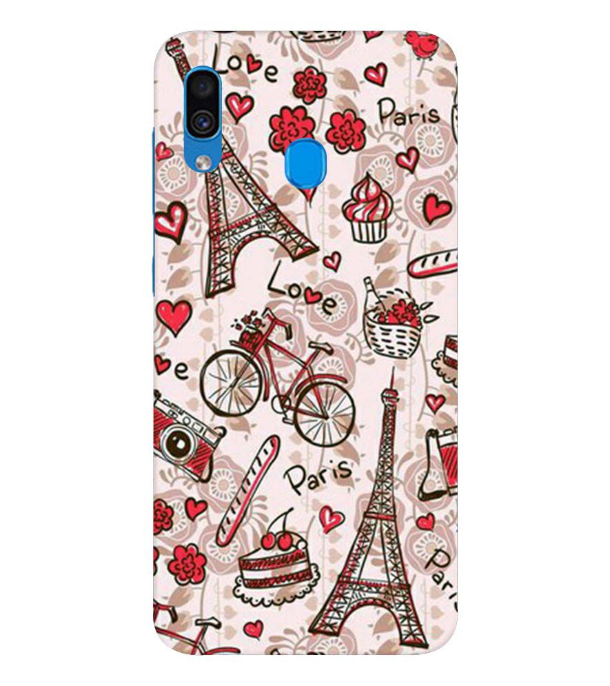 D2109-Love In Paris Back Cover for Samsung Galaxy A20