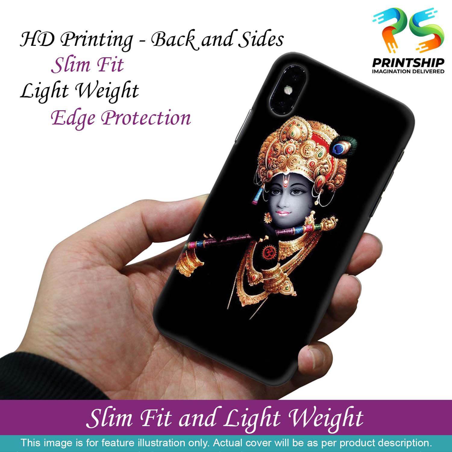 G0186-Lord Krishna Back Cover for Honor 9X Pro
