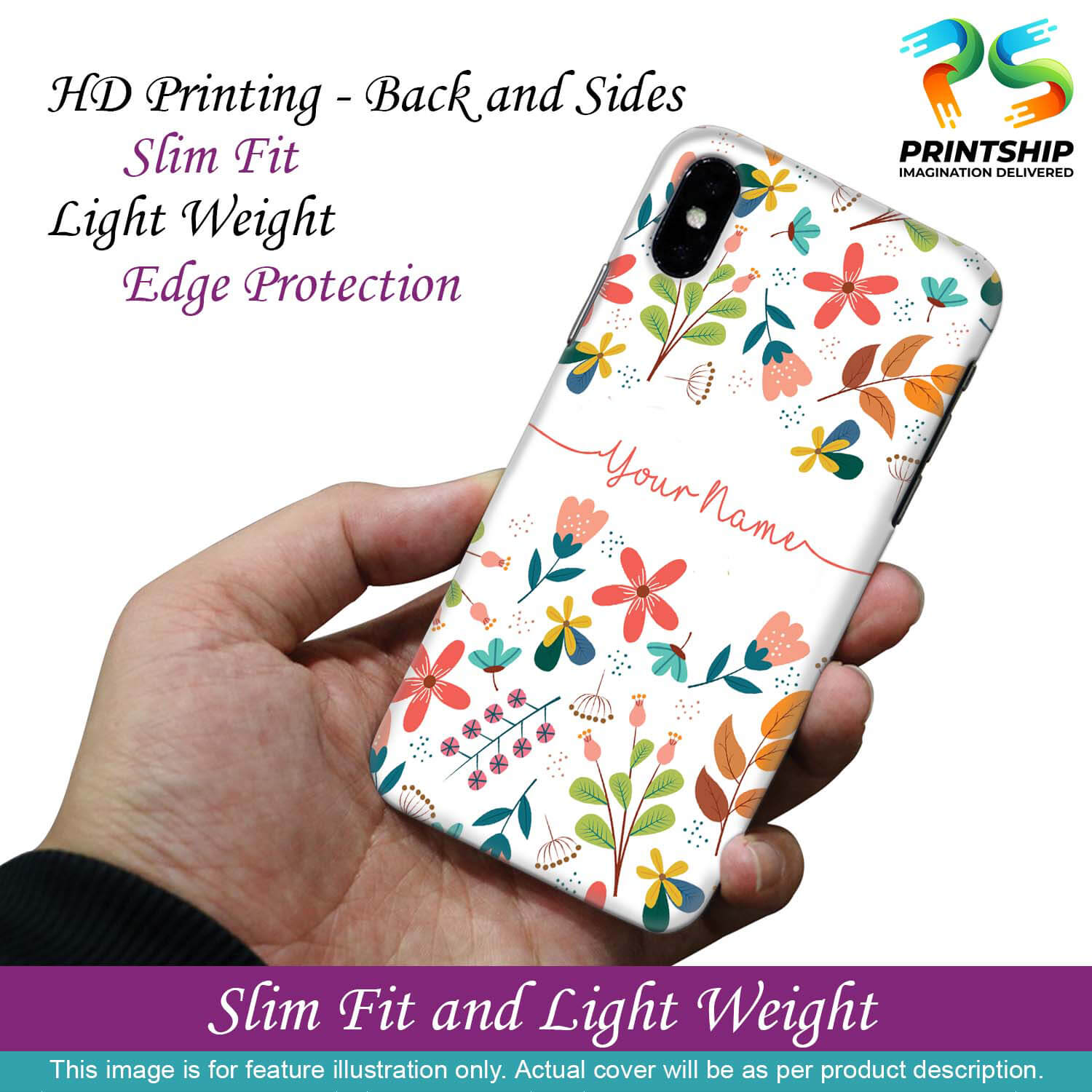 IK5002-Flower with Name Back Cover for Realme C17