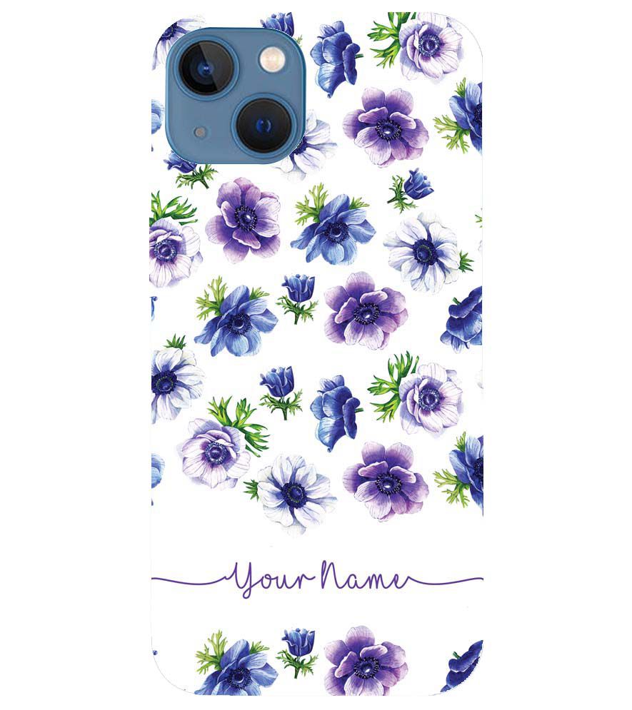 IK5005-Purple Flowers with Name Back Cover for Apple iPhone 13