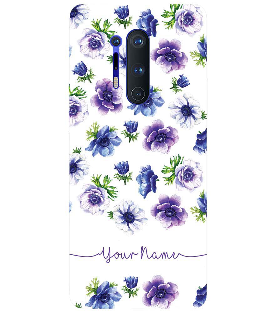 IK5005-Purple Flowers with Name Back Cover for OnePlus 8 Pro