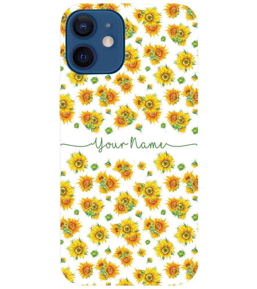 IK5006-Yellow Flowers with Name Back Cover for Apple iPhone 12 Mini