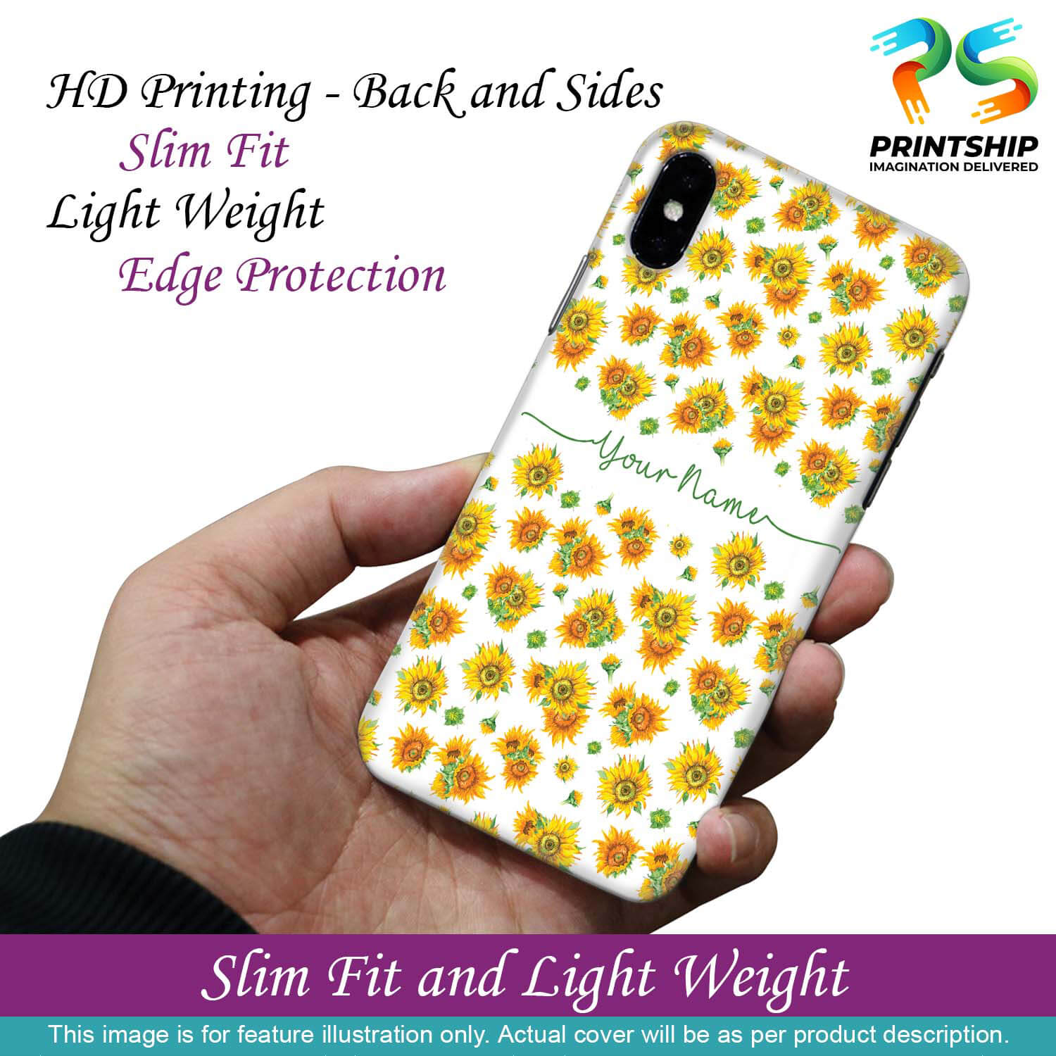 IK5006-Yellow Flowers with Name Back Cover for Apple iPhone SE (2020)