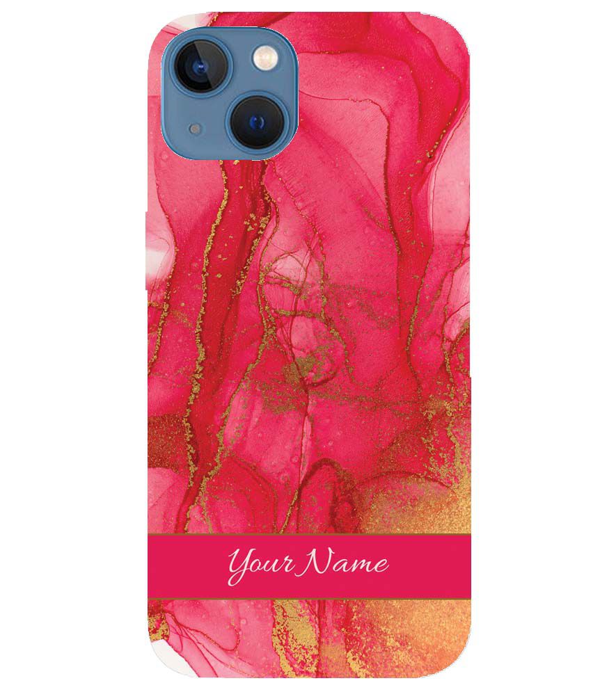 IK5010-Hot Pink Marble with Name Back Cover for Apple iPhone 13