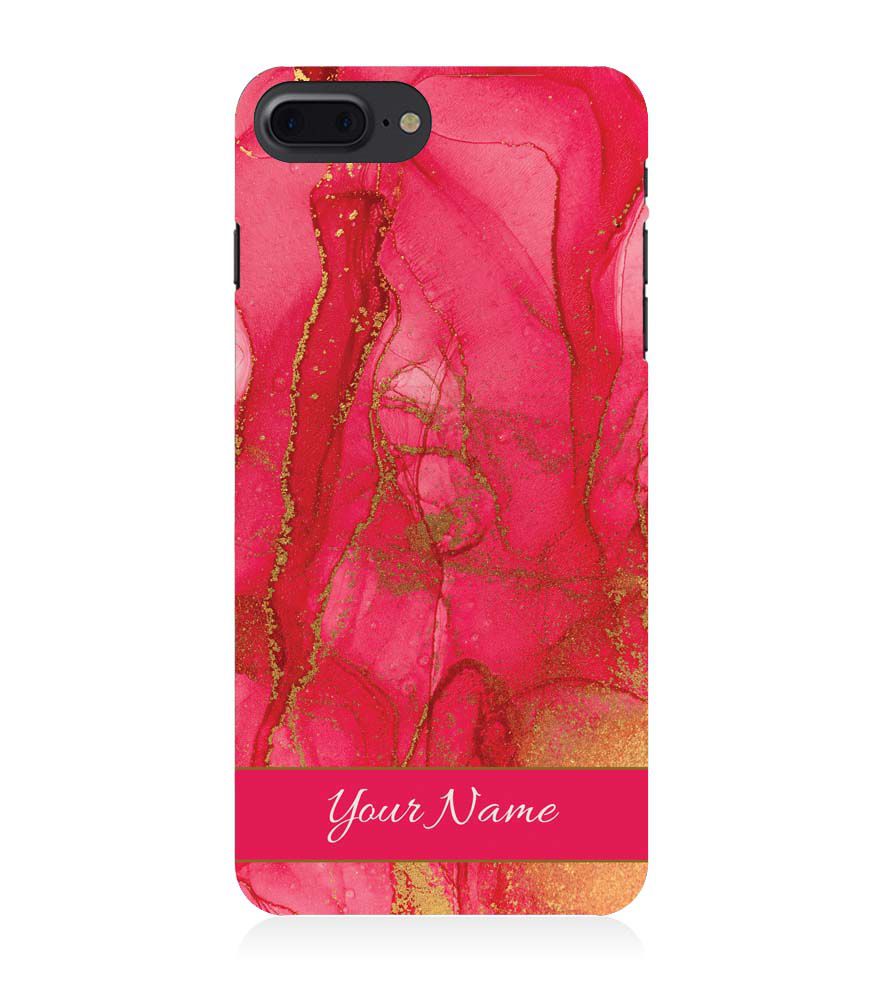 IK5010-Hot Pink Marble with Name Back Cover for Apple iPhone 7 Plus
