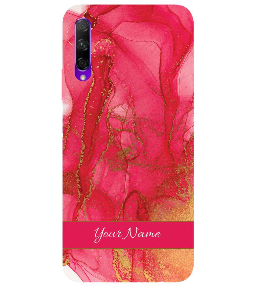 IK5010-Hot Pink Marble with Name Back Cover for Honor 9X Pro
