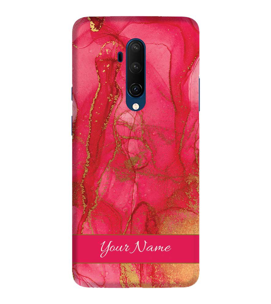 IK5010-Hot Pink Marble with Name Back Cover for OnePlus 7T Pro