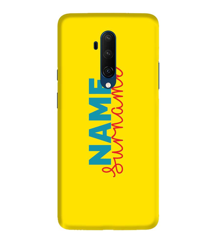 IK5016-Yellow Name and Surname Back Cover for OnePlus 7T Pro