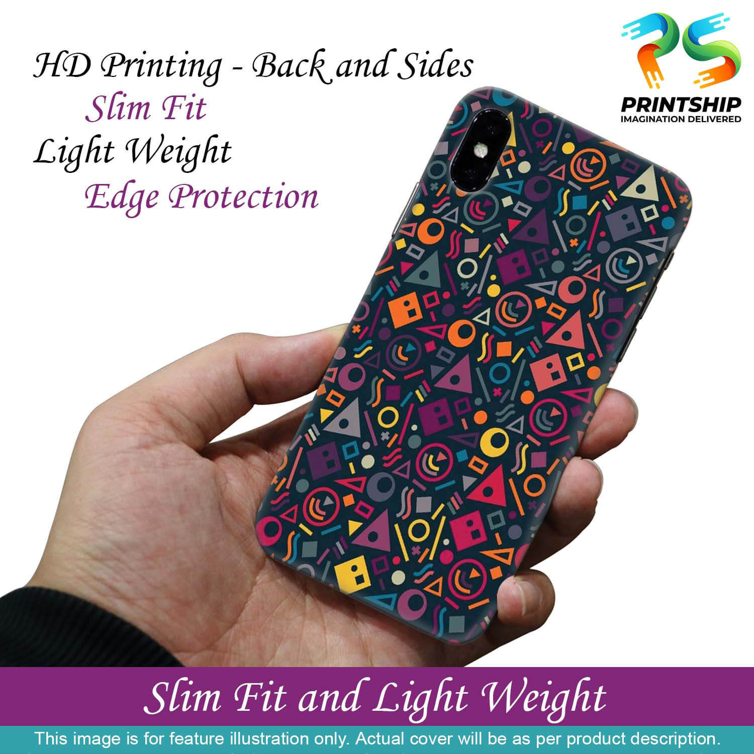 PS1304-Abstract Pattern Back Cover for Oppo A11K