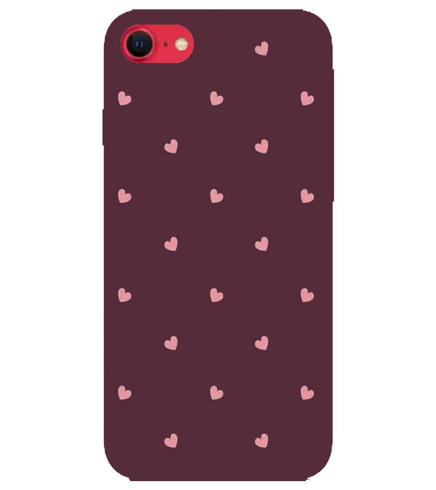 PS1307-Pink Heart Back Cover for Apple iPhone SE (2020)