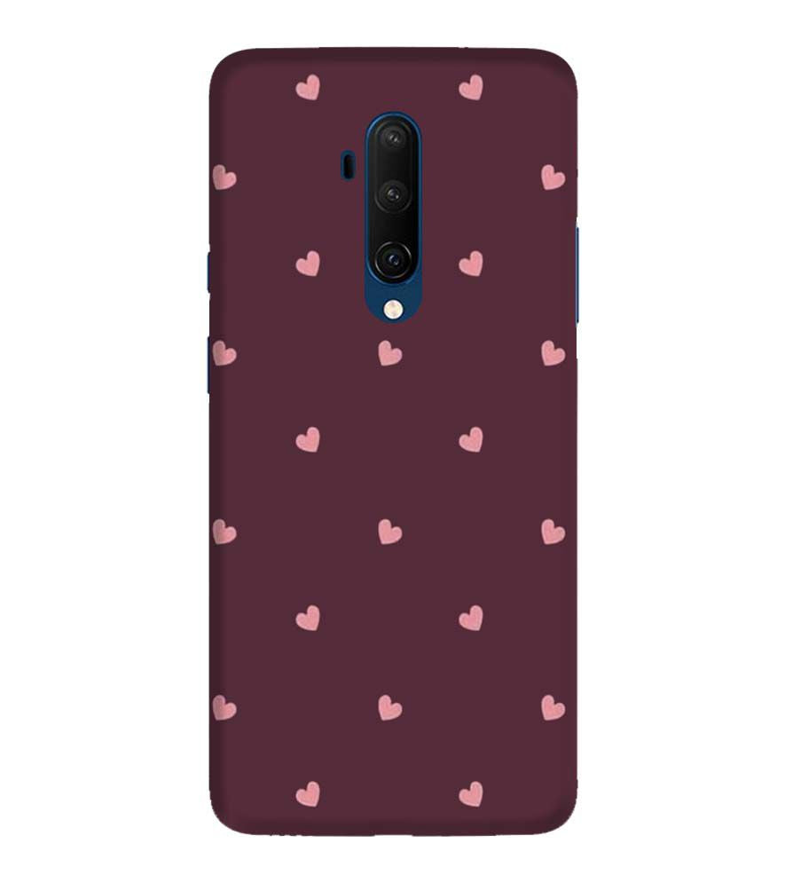 PS1307-Pink Heart Back Cover for OnePlus 7T Pro