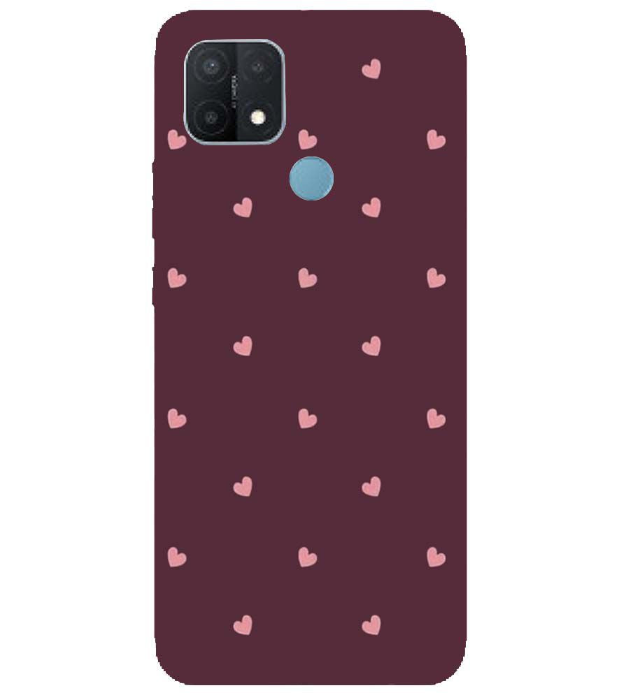 PS1307-Pink Heart Back Cover for Oppo A15 and Oppo A15s