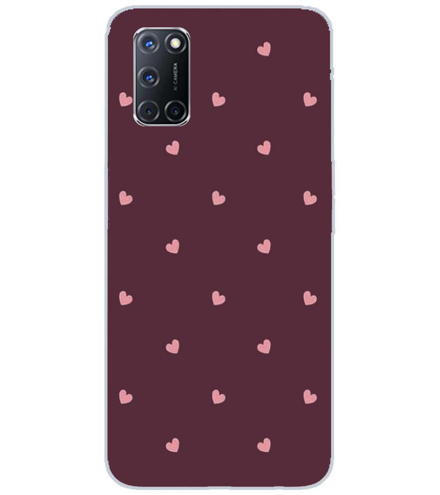 PS1307-Pink Heart Back Cover for Oppo A52